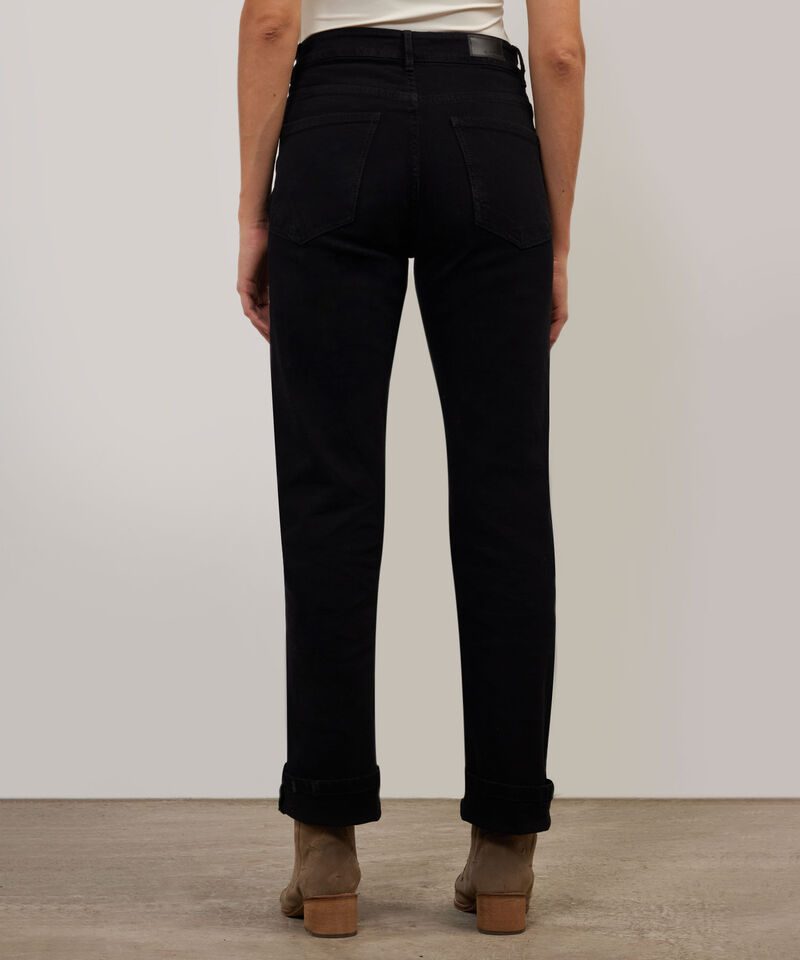 Jean Straight Tono Negro Con Pedreria