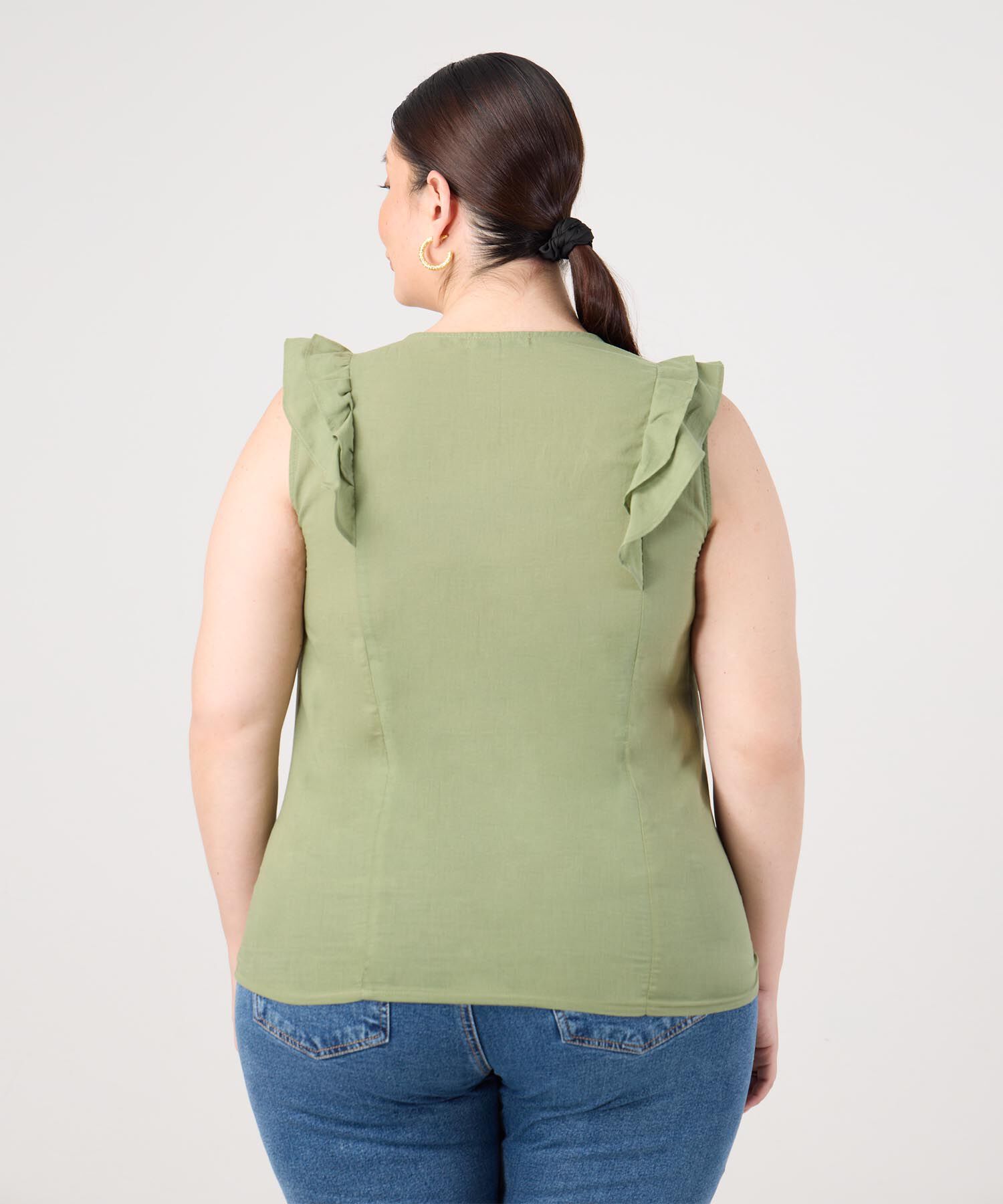 Blusa Volantes En Hombros Para Mujer Curvy