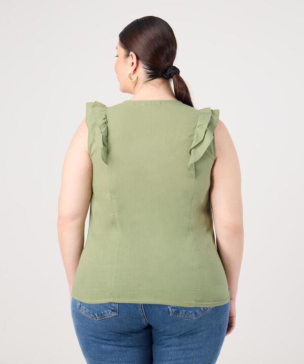 Blusa Volantes En Hombros Para Mujer Curvy