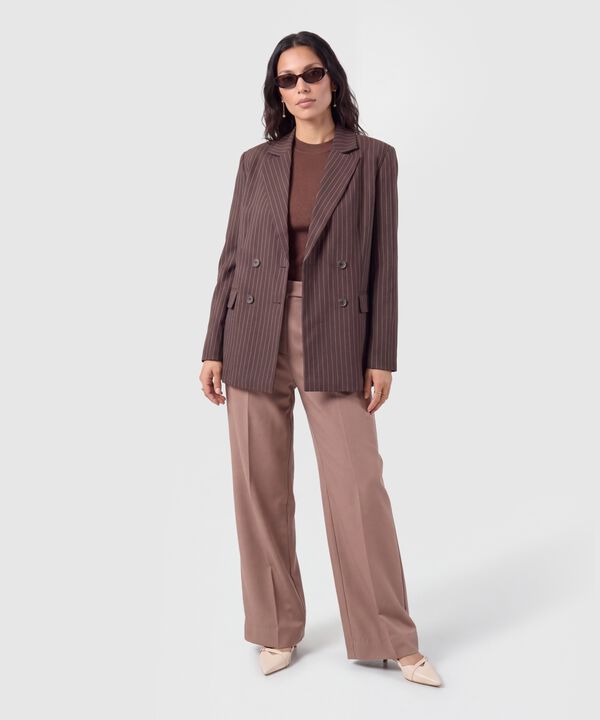 Chaqueta Tipo Blazer Cruzada Para Mujer