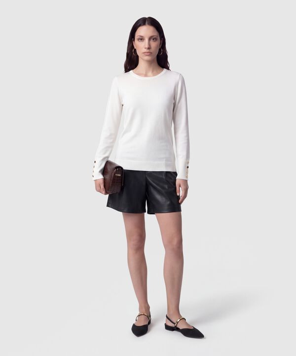 Saco Tejido Pu&ntilde;os Con Botones Para Mujer