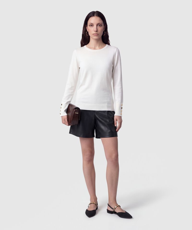 Saco Tejido Pu&ntilde;os Con Botones Para Mujer