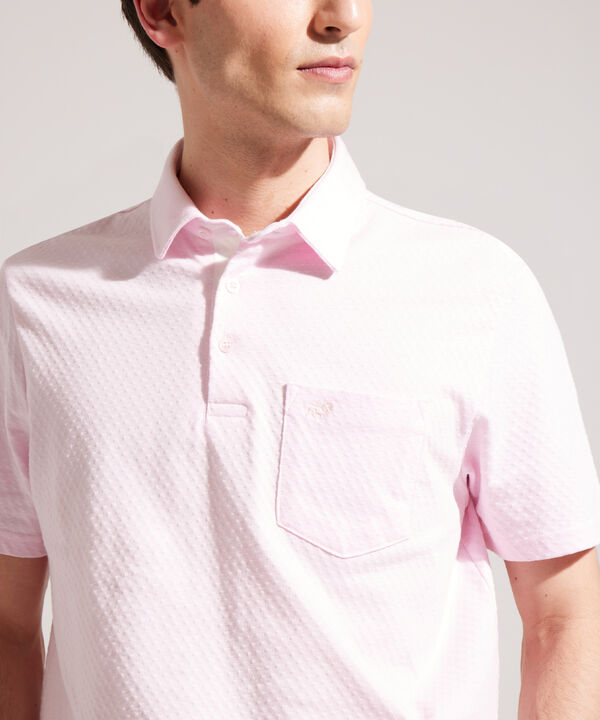 Polo Unicolor Textura Cuello Duro Con Bolsillo Y Silueta Regular Fit, Linea Moda Morocco image number null