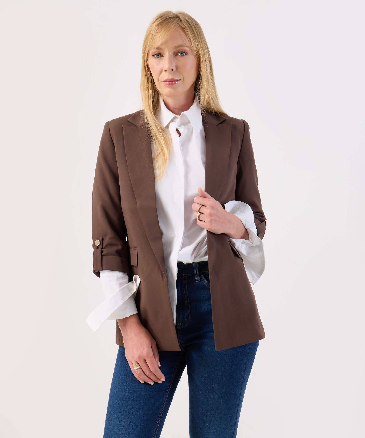 Blazer Abierto de Mangas 3/4