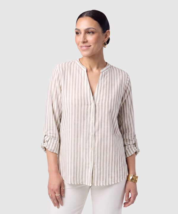 Blusa Manga Larga Con Botones Para Mujer image number null