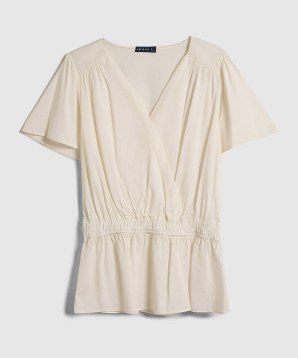 Blusa Cruzada Con Ajuste El&aacute;stico Para Mujer image number null