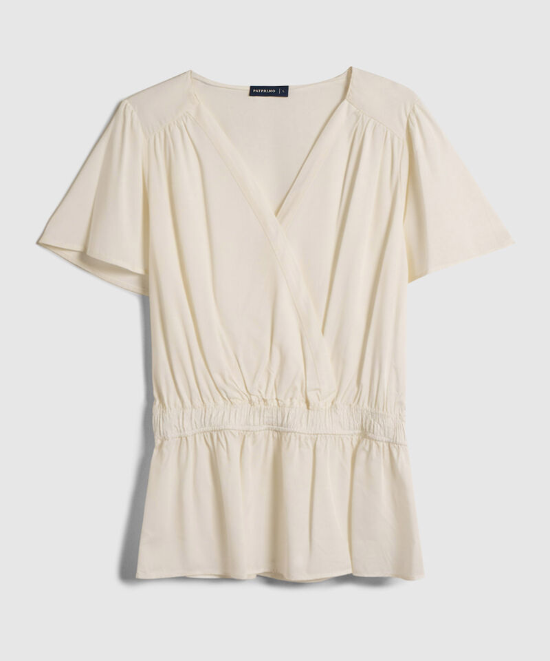 Blusa Cruzada Con Ajuste El&aacute;stico Para Mujer