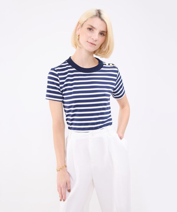 Camiseta A Rayas Para Mujer image number null