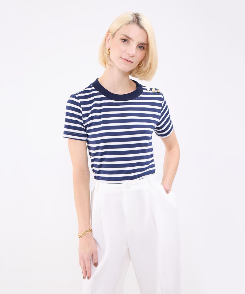 Camiseta A Rayas Para Mujer