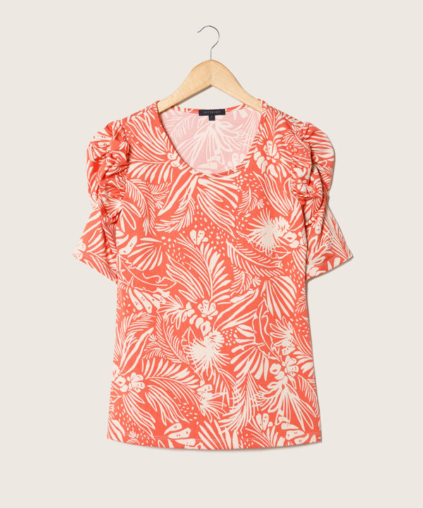 Camiseta Estampada Manga Corta Con Ruche