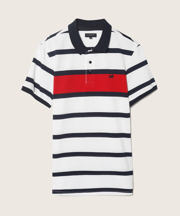 Polo Preteñida, Cuello Y Puños Tejidos, Silueta Slim Fit Blanco
