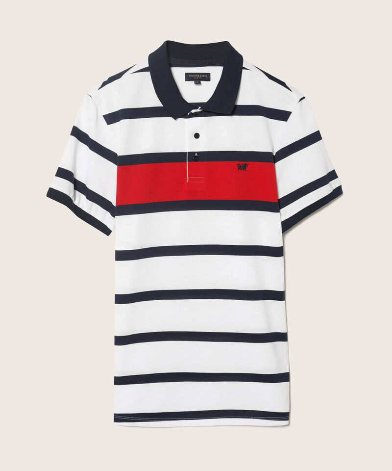 Polo Preteñida, Cuello Y Puños Tejidos, Silueta Slim Fit Blanco
