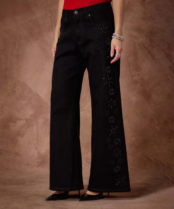 Jean Wide Leg Con Pedreria  image number null