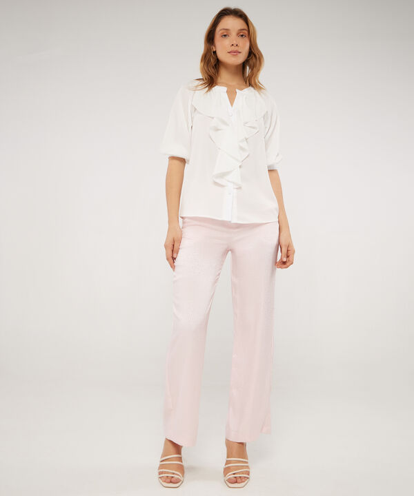 Blusa Manga 3/4 Con Volante En Frente image number null