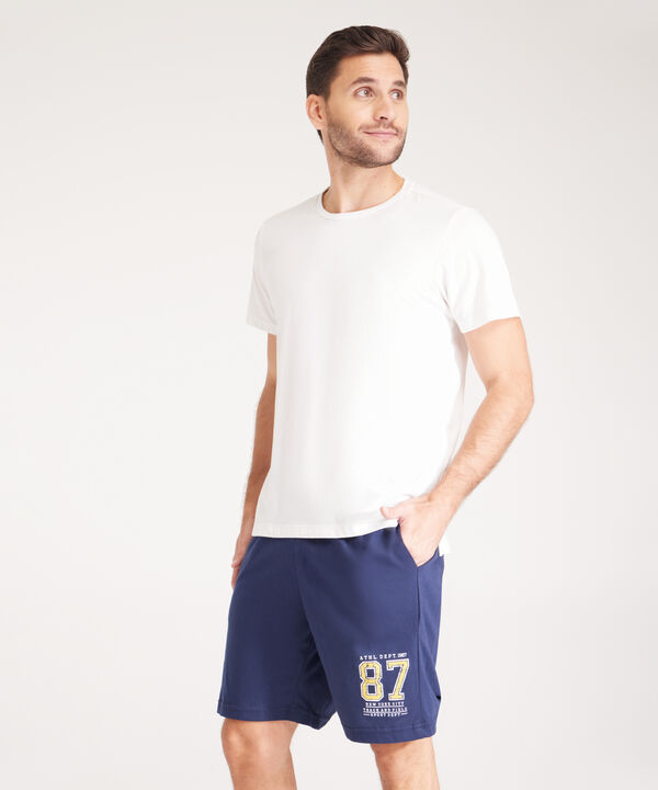 Pijama Set Camiseta Manga Corta Y Pantaloneta Con Screen
