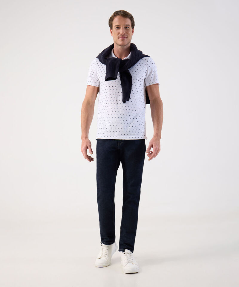 Polo Estampado con Micro Diseño Original Para Hombre