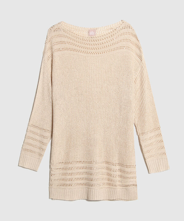 Saco Manga Larga Con Textura Escote Ojal