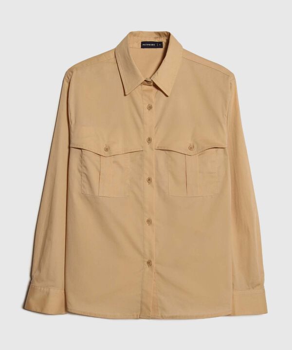 Camisa Unicolor Con Bolsillos