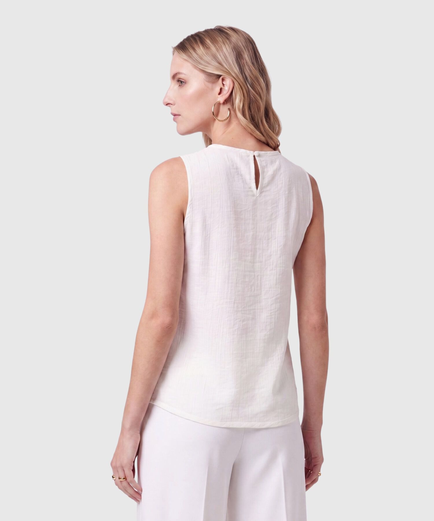 Blusa Sin Mangas Con Pliegue Para Mujer