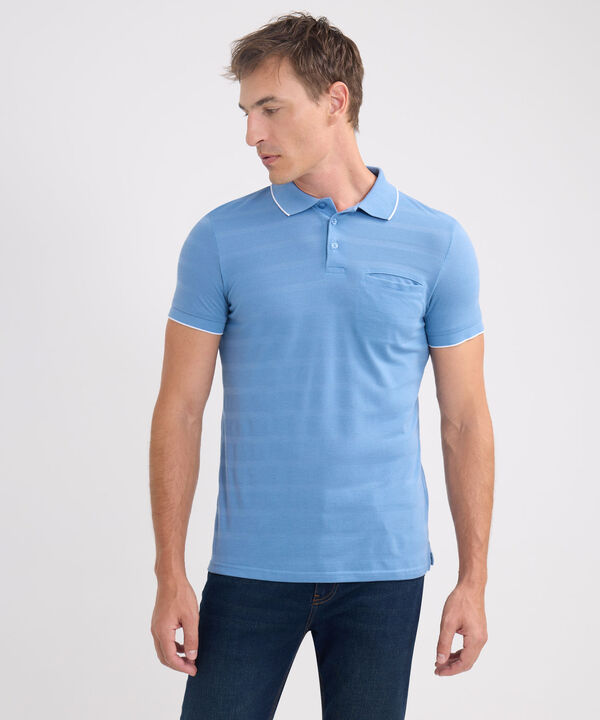 Polo Unicolor Cuello Tejido Con Bolsillo image number null
