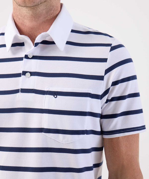 Polo a Rayas Clásico con Bolsillo Para Hombre image number null