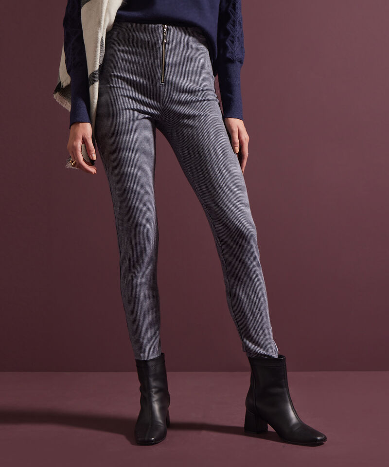 Leggings Preteñido Tiro Alto Con Cremallera En Frente