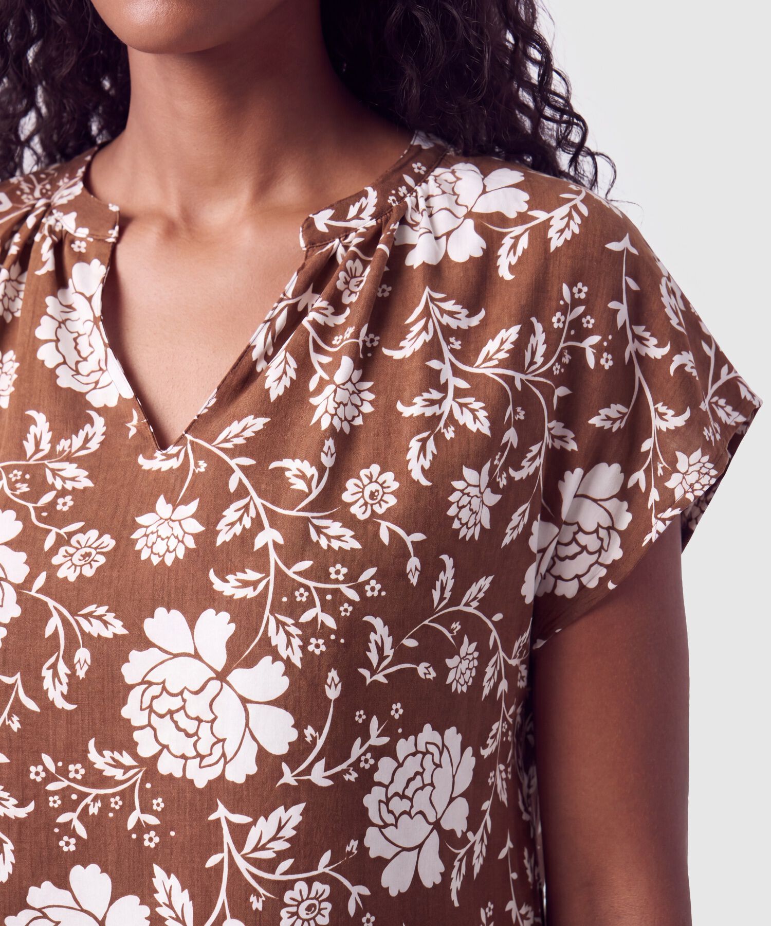 Blusa Manga Corta Escote V Para Mujer