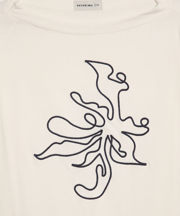 Camiseta Manga ¾ con Bordado image number null