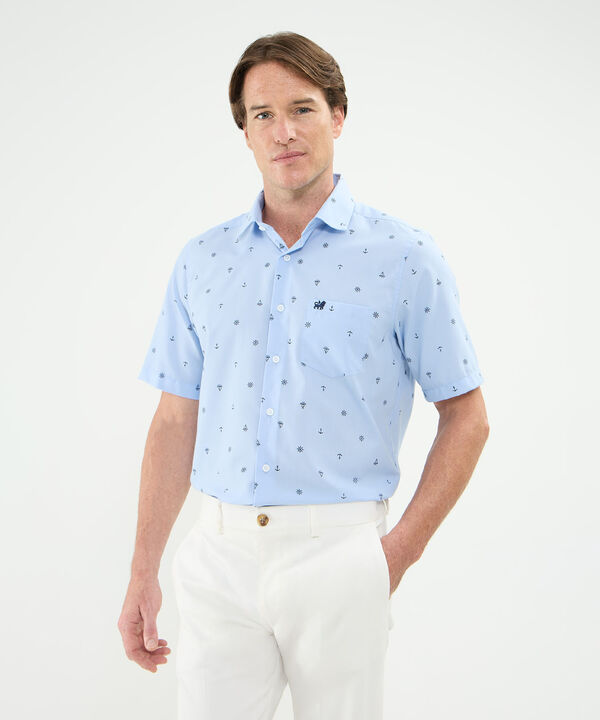 Camisa Manga Corta Estampada Con Bolsillo image number null