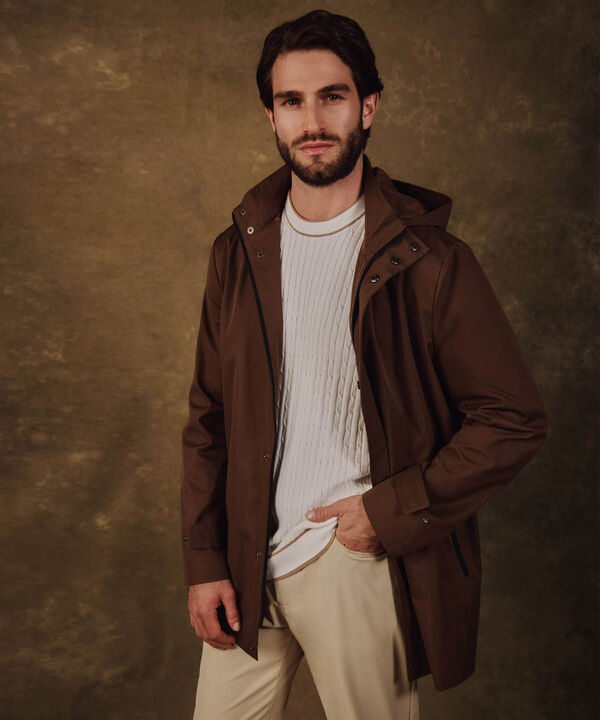 Chaqueta Unicolor con Capucha Para Hombre image number null