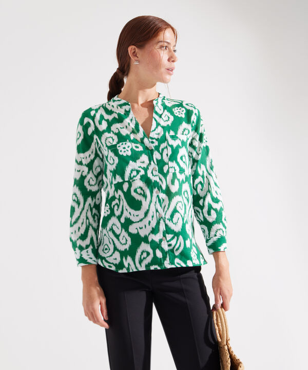 Blusa Manga Larga en Lino
