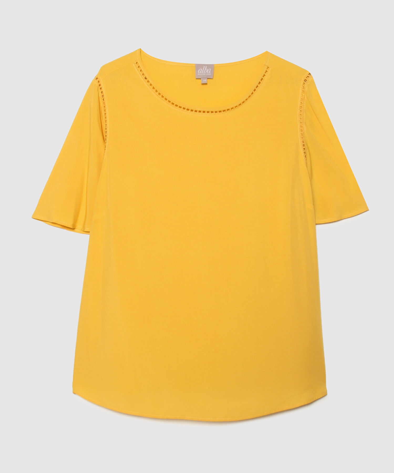 Blusa Manga Corta Con Escalerilla