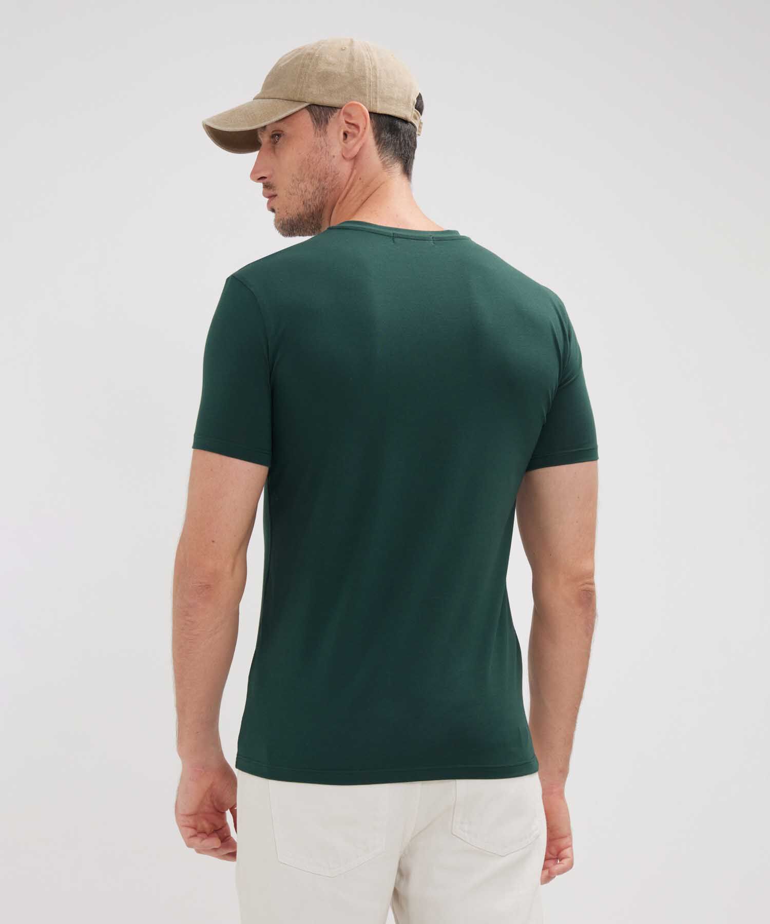 Camiseta Slim Cuello Redodno Manga Corta