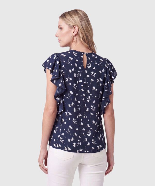 Blusa Con Volantes En Mangas Para Mujer