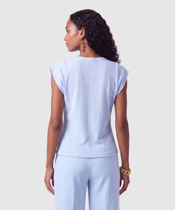 Camiseta De Textura Rib Para Mujer