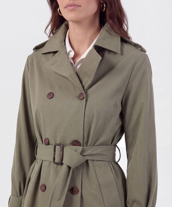 Chaqueta Trench Con Cintur&oacute;n Para Mujer