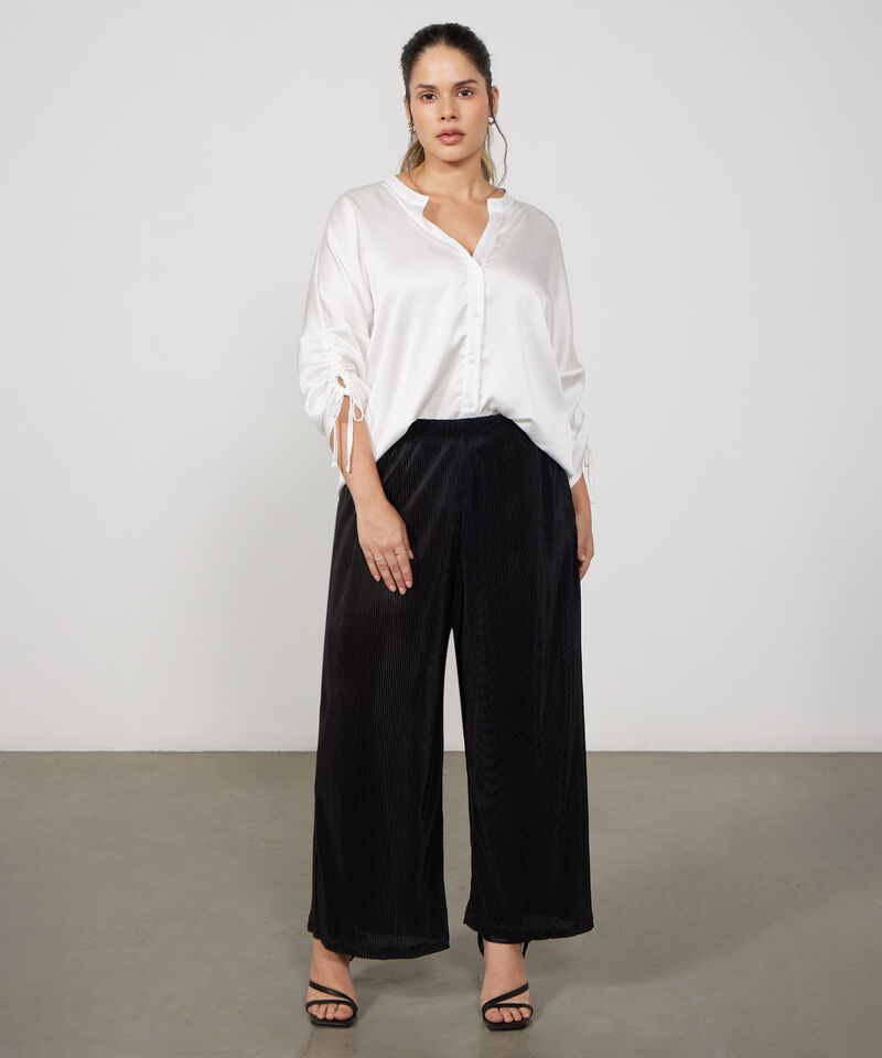 Pantalón Culotte En Tela Plisada