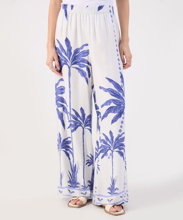 Pantalón Palazzo Estampado Palmeras image number null