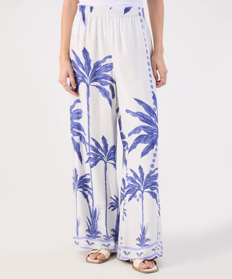 Pantalón Palazzo Estampado Palmeras
