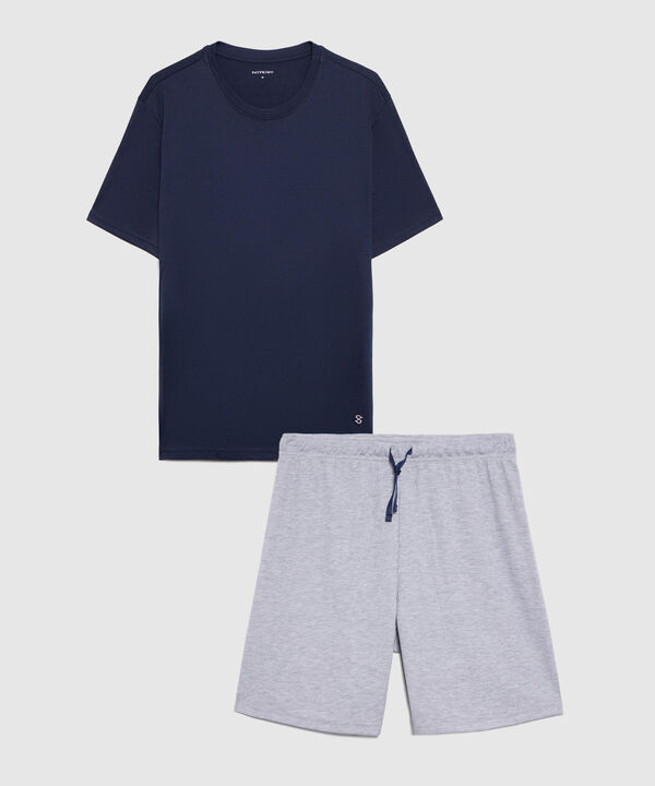 Pijama Corta Unicolor para Hombre image number null