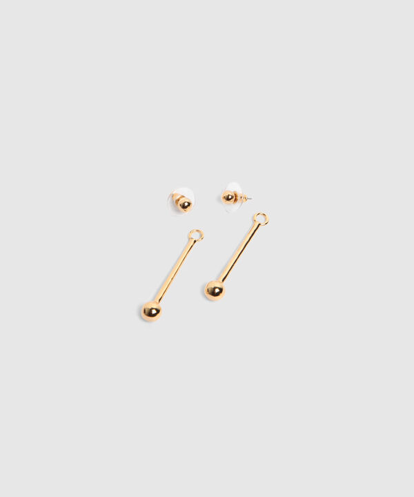 Aretes 2 En 1 Stud Y Barra Colgante Para Mujer image number null
