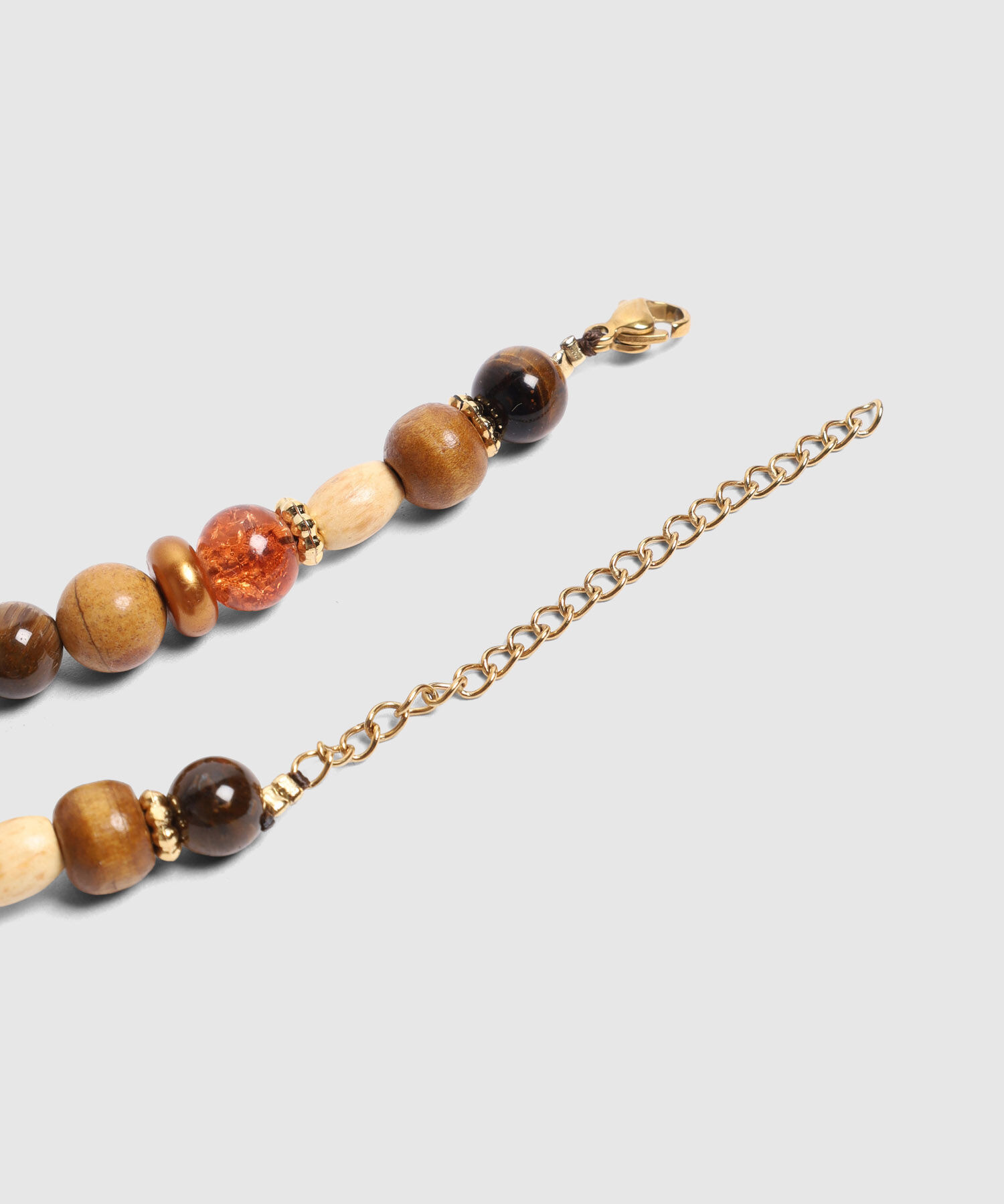 Collar De Cuentas Terrosas Y Jaspeadas Mujer