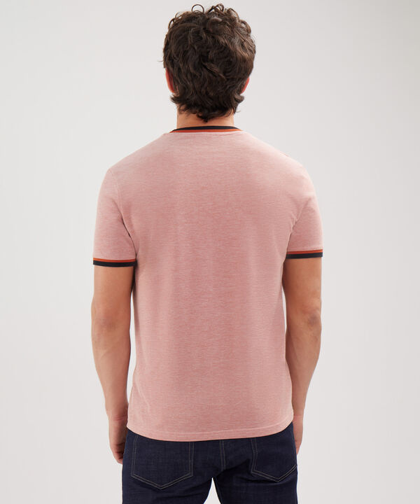 Camiseta Preteñida, Manga Corta, Cuello Y Puños Tejidos