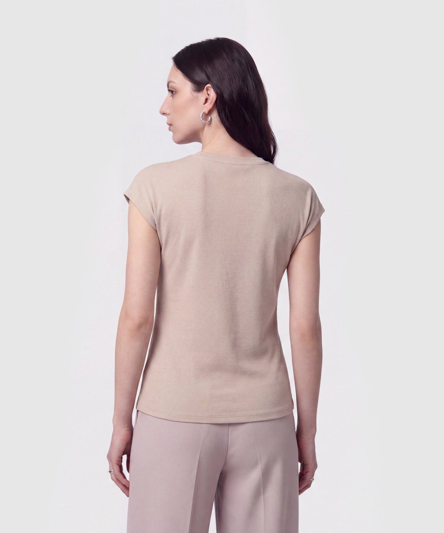 Camiseta Manga Corta Texturizada Para Mujer