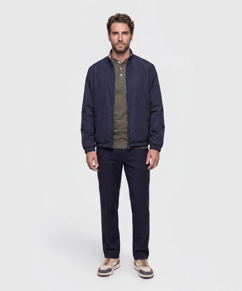 Chaqueta Doble Faz con Cuello Alto Hombre