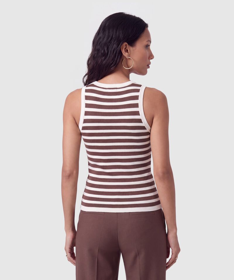 Camiseta Sin Mangas Acanalada Para Mujer