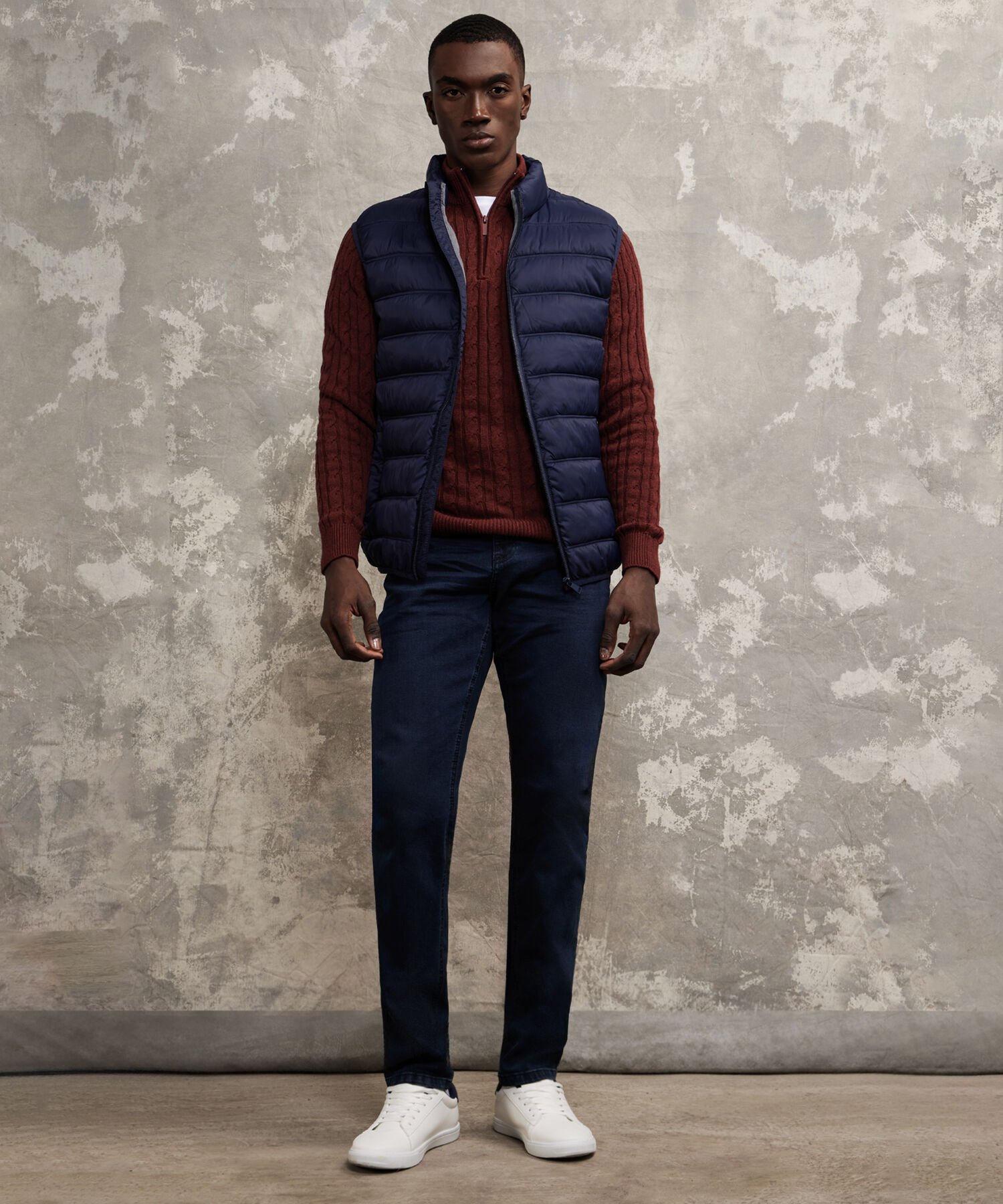 Chaleco Acolchado Unicolor Con Bolsillos De Ribete En Frente