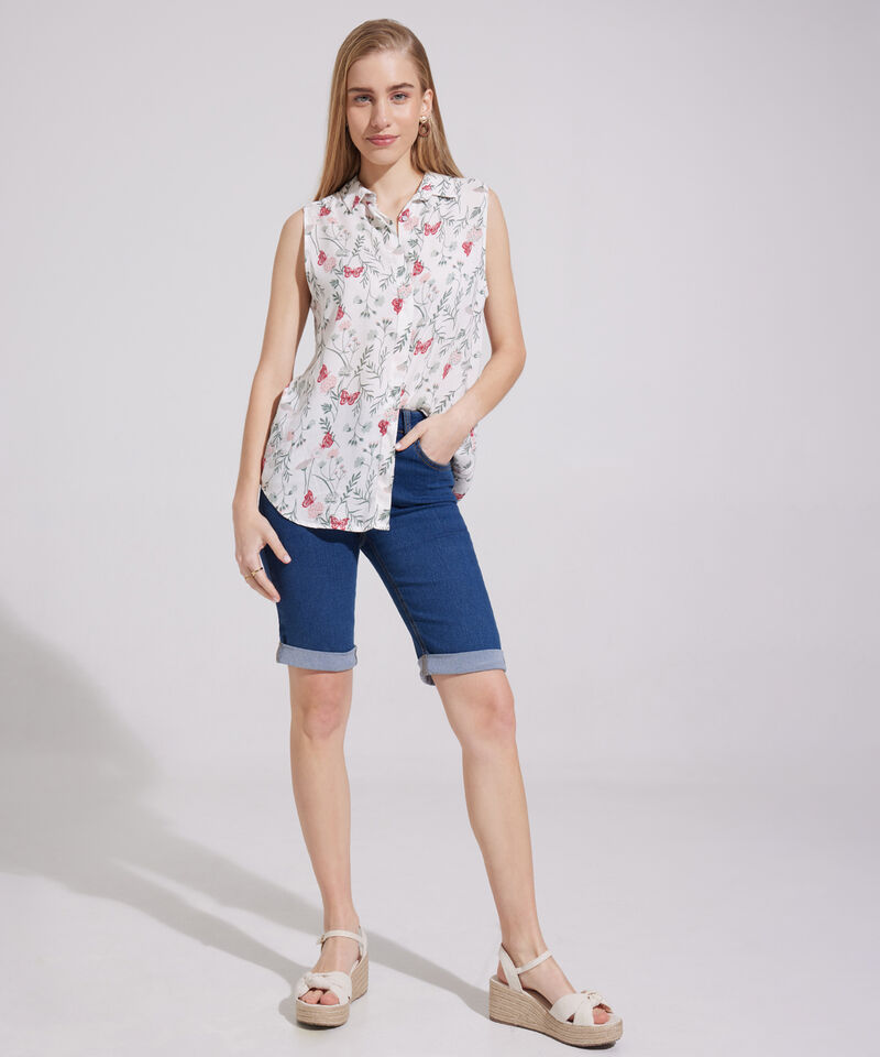 Camisa Manga Sisa Estampada