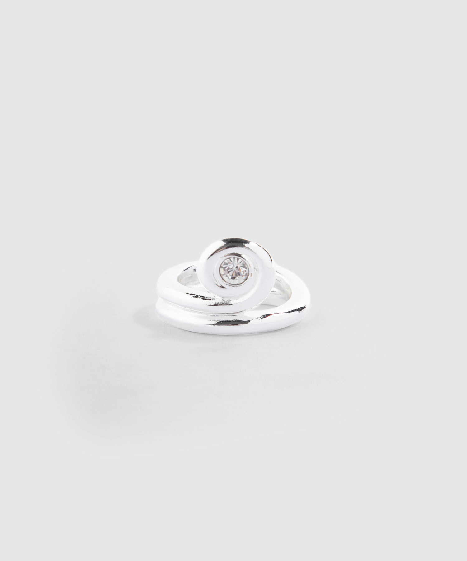 Anillo Plateado con Brillo