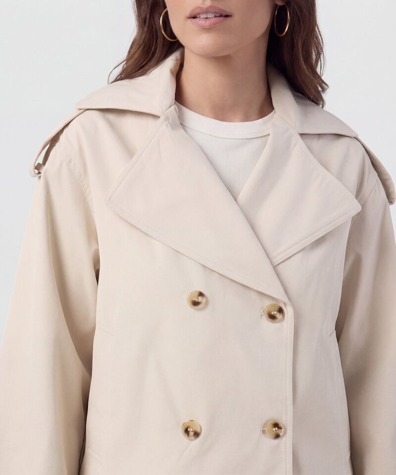 Chaqueta Corta Estilo Trench Para Mujer
